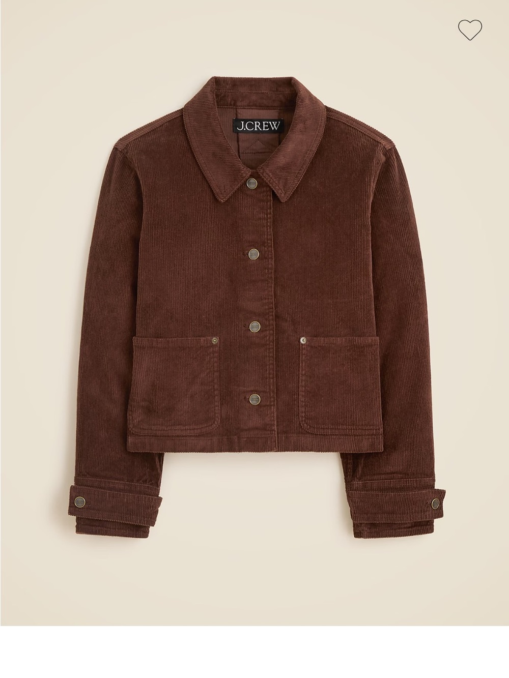 J. Crew Women's Dark Brown Corduroy Jacket